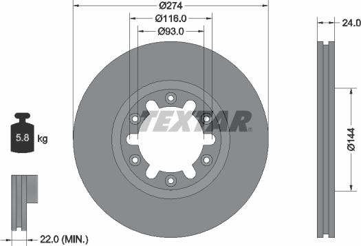 Textar 92136300 - Тормозной диск unicars.by