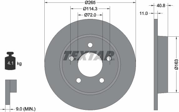 Textar 92130500 - Тормозной диск unicars.by