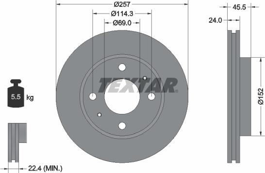 Textar 92130800 - Тормозной диск unicars.by