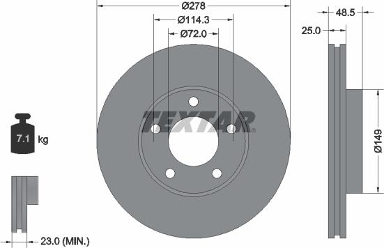 Textar 92130300 - Тормозной диск unicars.by