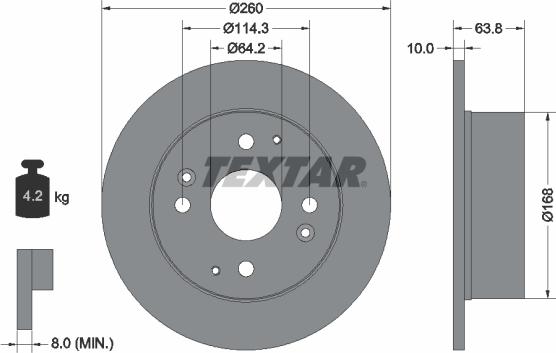 Textar 92138600 - Тормозной диск unicars.by