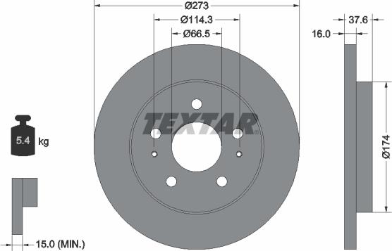 Textar 92138200 - Тормозной диск unicars.by