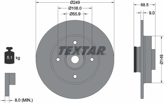 Textar 92133300 - Тормозной диск unicars.by