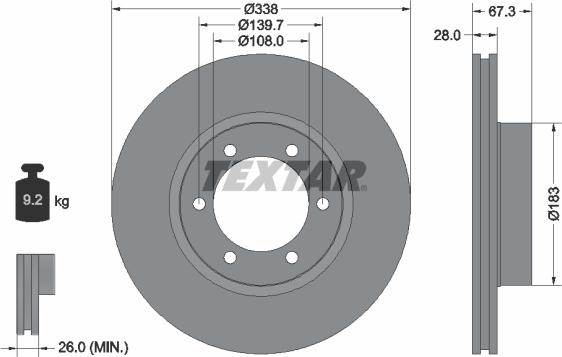 Textar 92137300 - Тормозной диск unicars.by