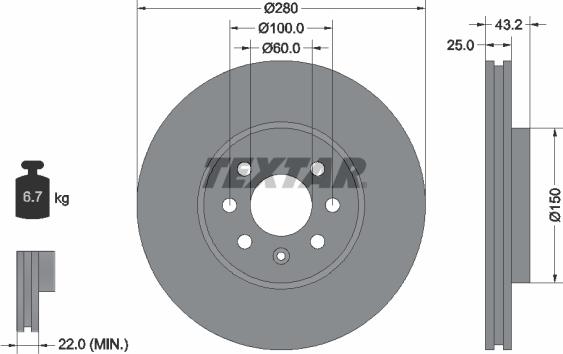 Textar 92129300 - Тормозной диск unicars.by