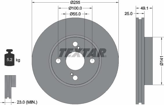 Textar 92125900 - Тормозной диск unicars.by