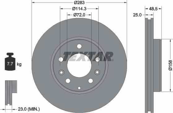 Textar 92125500 - Тормозной диск unicars.by