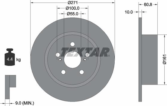 Textar 92126503 - Тормозной диск unicars.by