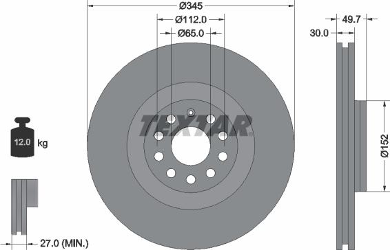 Textar 92120605 - Тормозной диск unicars.by