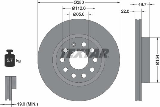 Textar 92120705 - Тормозной диск unicars.by