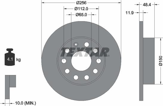 Textar 92121105 - Тормозной диск unicars.by