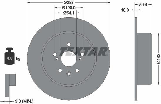 Textar 92179203 - Тормозной диск unicars.by