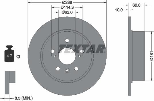 Textar 92174903 - Тормозной диск unicars.by