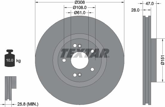 Textar 92174000 - Тормозной диск unicars.by