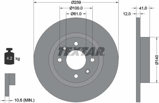 Textar 92175100 - Тормозной диск unicars.by