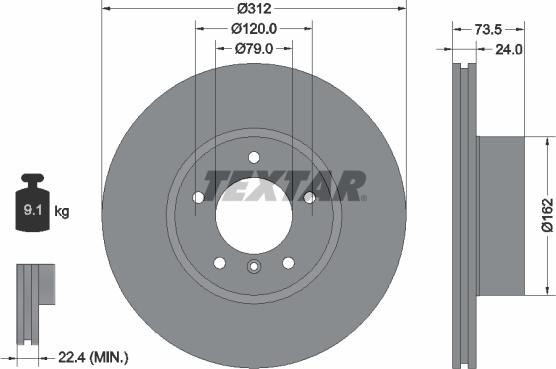 Textar 92176105 - Тормозной диск unicars.by