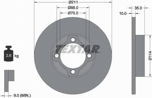 Textar 92170000 - Тормозной диск unicars.by