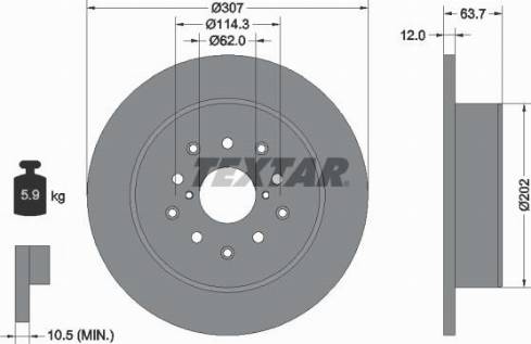 Textar 92170800 - Тормозной диск unicars.by