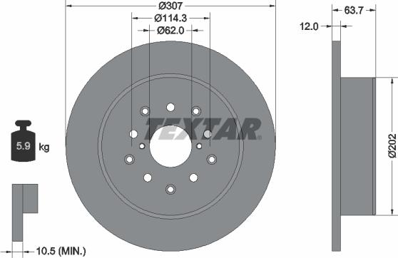 Textar 92170803 - Тормозной диск unicars.by