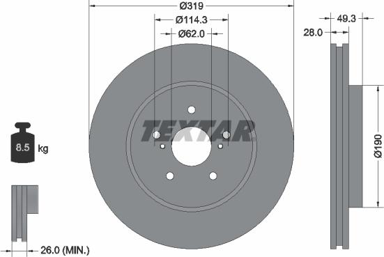 Textar 92171503 - Тормозной диск unicars.by