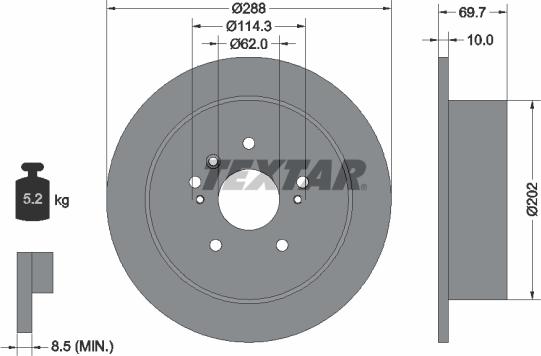 Textar 92171603 - Тормозной диск unicars.by