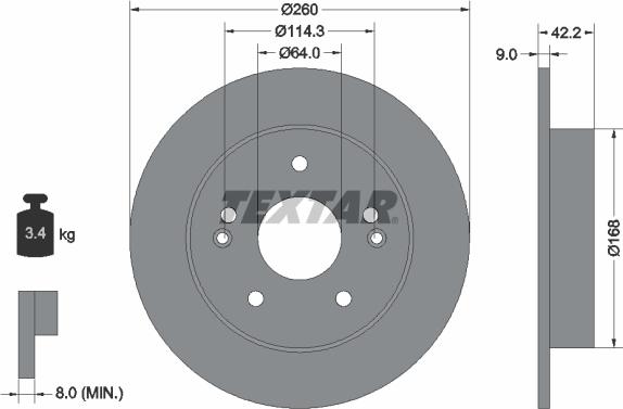 Textar 92172003 - Тормозной диск unicars.by