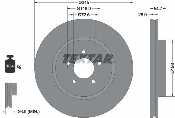 Textar 92177105 - Тормозной диск unicars.by