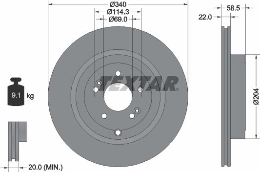 Textar 92309905 - Тормозной диск unicars.by