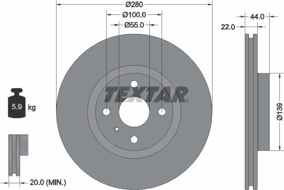 Textar 92304205 - Тормозной диск unicars.by