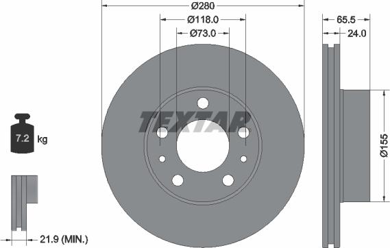 Textar 92305203 - Тормозной диск unicars.by