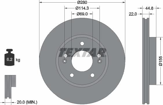 Textar 92314703 - Тормозной диск unicars.by