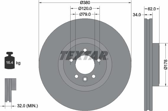 Textar 92316405 - Тормозной диск unicars.by