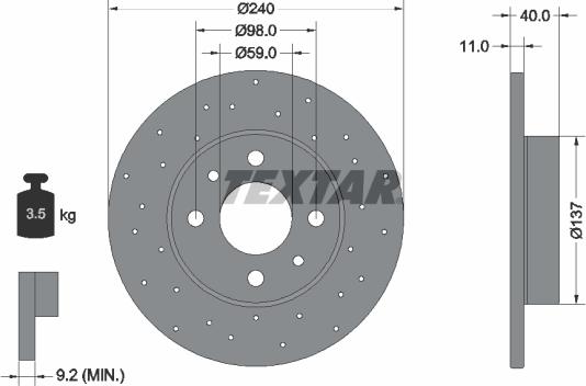 Textar 92316003 - Тормозной диск unicars.by