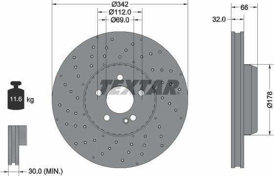 Textar 92331005 - Тормозной диск unicars.by