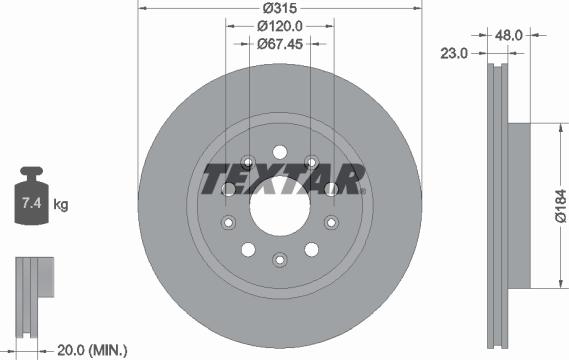 Textar 92324505 - Тормозной диск unicars.by