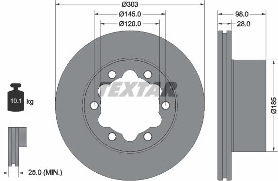 Textar 92295303 - Тормозной диск unicars.by