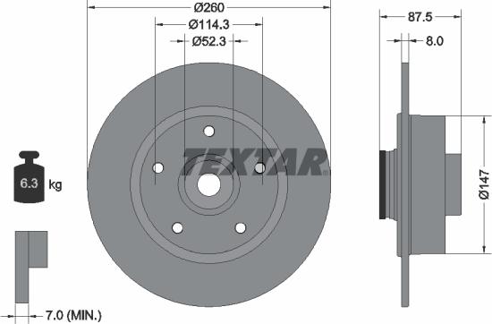 Textar 92295203 - Тормозной диск unicars.by