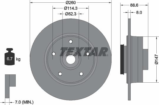 Textar 92291003 - Тормозной диск unicars.by