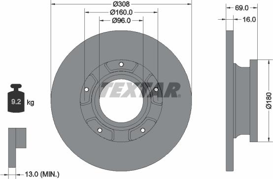 Textar 92292603 - Тормозной диск unicars.by