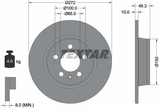 Textar 92292003 - Тормозной диск unicars.by