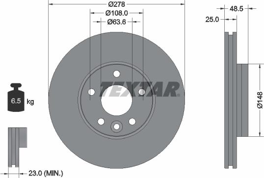 Textar 92292303 - Тормозной диск unicars.by