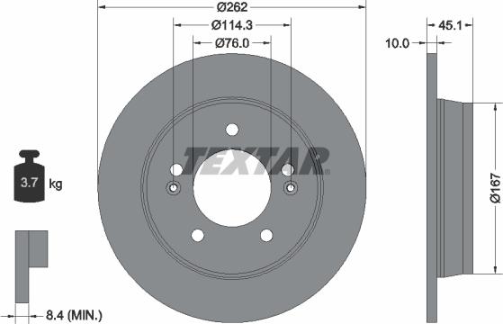 Textar 92240003 - Тормозной диск unicars.by