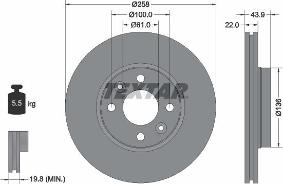 Textar 92241503 - Тормозной диск unicars.by