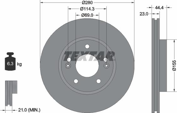 Textar 92243203 - Тормозной диск unicars.by