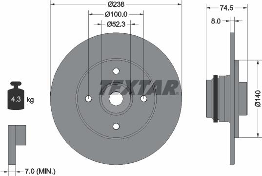 Textar 92242100 - Тормозной диск unicars.by