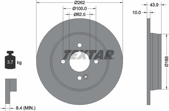 Textar 92242203 - Тормозной диск unicars.by