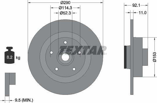 Textar 92254100 - Тормозной диск unicars.by