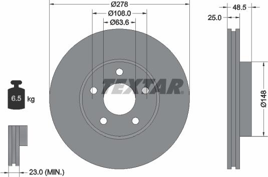 Textar 92255503 - Тормозной диск unicars.by