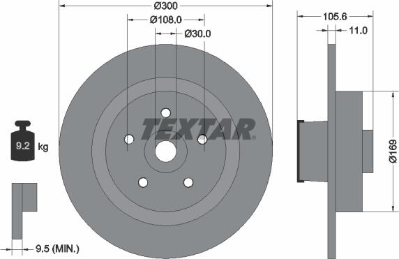 Textar 92252900 - Тормозной диск unicars.by