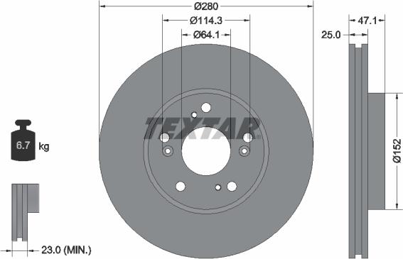 Textar 92252503 - Тормозной диск unicars.by